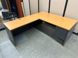 L-Shaped Desk with Left Return - Maple/Charcoal - ITEM #:120467 - Img 2 of 5
