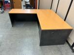 L-Shaped Desk with Left Return - Maple/Charcoal - ITEM #:120467 - Img 3 of 5