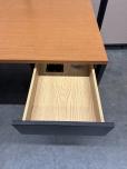 L-Shaped Desk with Left Return - Maple/Charcoal - ITEM #:120467 - Img 4 of 5