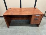 Cherry Laminate Single Pedestal Desk - 60" x 30" - ITEM #:120469 - Img 1 of 4