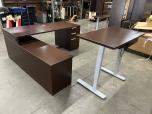 National Waveworks L-Shape Desk Set with Sit-Stand Desk - ITEM #:120470 - Img 1 of 8