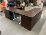 National Waveworks U-Shape Desk Set with Sit-Stand Bridge - Mocha - ITEM #:120471 - Img 2 of 6