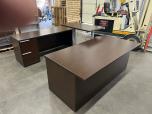 National Waveworks U-Shape Desk Set with Sit-Stand Bridge - Mocha - ITEM #:120471 - Img 4 of 6