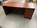 Offices To Go 71" x 36" Cherry Laminate Desk with Box/Box/File Pedestal - ITEM #:120472 - Img 1 of 4