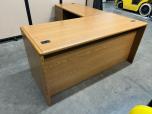 Used HON 66" x 78" Oak Laminate L-Shape Desk with Left Return - ITEM #:120476 - Img 1 of 7