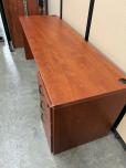 Used 71"W Cherry Laminate Single Pedestal Credenza Desk - ITEM #:120478 - Img 3 of 4