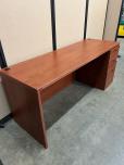 Used 71"W Cherry Laminate Single Pedestal Credenza Desk - ITEM #:120478 - Img 4 of 4