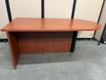 Used 71"W Cherry Finish Peninsula Bullet Office Desk w/ Fluted Edge - ITEM #:120479 - Img 1 of 7