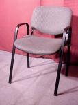 Side chair with grey fabric and black steel frame - ITEM #:140002 - Img 1 of 2