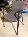 Side chair with textured charcoal fabric and black frame - ITEM #:140008 - Img 2 of 3