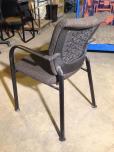 Side chair with textured charcoal fabric and black frame - ITEM #:140008 - Img 3 of 3