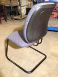 Guest chair with blue textured fabric and black frame - ITEM #:140013 - Thumbnail image 3 of 3