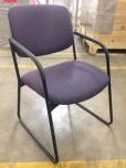 Guest chairs with purple textured fabric and black frame - ITEM #:140026 - Img 1 of 3