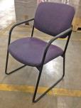 Guest chairs with purple textured fabric and black frame - ITEM #:140026 - Img 2 of 3