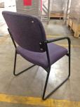 Guest chairs with purple textured fabric and black frame - ITEM #:140026 - Img 3 of 3