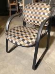Hon guest chairs with checkered fabric and black frame - ITEM #:140037 - Thumbnail image 1 of 5
