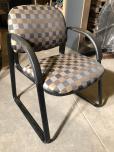 Hon guest chairs with checkered fabric and black frame - ITEM #:140037 - Img 2 of 5