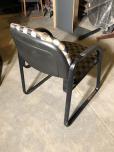 Hon guest chairs with checkered fabric and black frame - ITEM #:140037 - Thumbnail image 3 of 5