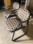 Hon guest chairs with checkered fabric and black frame - ITEM #:140037 - Img 4 of 5