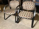 Hon guest chairs with checkered fabric and black frame - ITEM #:140037 - Img 5 of 5