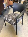 Guest chair with black frame and brown and tan pattern - ITEM #:140050 - Img 2 of 3