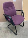 Used Used Guest Chairs With Maroon Fabric And Black Trim High Back 