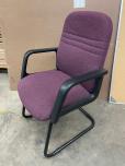 Used Guest Chairs With Maroon Fabric And Black Trim High Back - ITEM #:140054 - Thumbnail image 2 of 3