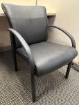 Used Guest Chair - Black Vinyl Seat And Back - ITEM #:140060 - Img 1 of 4