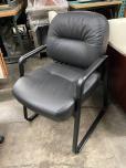 Used Guest Chair - Black Vinyl - Steel Frame - ITEM #:140061 - Img 2 of 3