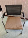 Used Guest Chair - Brown Seat - Black Back - Chrome - ITEM #:140066 - Img 1 of 5