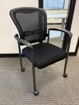 Used Rolling Guest Chair - Fabric Seat - Web Back - Black - ITEM #:140069 - Img 2 of 6