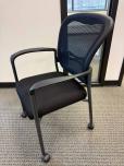 Used Rolling Guest Chair - Fabric Seat - Web Back - Black - ITEM #:140069 - Img 3 of 6