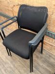 Black Mesh Back Stacking Guest Chair with Arms - ITEM #:140073 - Img 1 of 2
