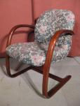 Hon guest chair with floral pattern and mahogany veneer frame - ITEM #:145003 - Thumbnail image 1 of 2