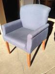 Used Kimball side chairs with blue fabric 