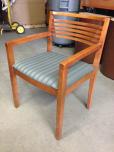 Guest chair with medium tone veneer finish and greenish fabric - ITEM #:145016 - Thumbnail image 2 of 2