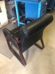 Guest chairs with black vinyl upholstery and mahogany frame - ITEM #:145040 - Thumbnail image 3 of 3