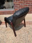 Guest Chair With Black Vinyl Upholstery And Mahogany Frame - ITEM #:145046 - Thumbnail image 3 of 3