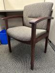 Used Guest Chair - Swirly Pattern Fabric - Mahogany - ITEM #:145049 - Img 2 of 4