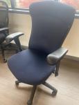 Used High Back Task Chair - Blue Fabric - Black Frame - ITEM #:150129 - Img 2 of 2