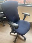 Used High Back Task Chair With Blue Fabric And Black Frame - ITEM #:150129 - Thumbnail image 1 of 2