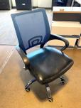 Used Conference Chair With Black Leather Seat And Blue Back - ITEM #:150139 - Thumbnail image 3 of 3