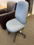 Armless Desk Chair - Light Blue Fabric - ITEM #:150160 - Img 3 of 4