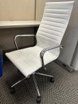 Used Task Chair - White Vinyl - Chrome Arms - ITEM #:150174 - Img 1 of 4