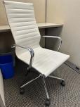 Used Task Chair - White Vinyl - Chrome Arms - ITEM #:150174 - Img 2 of 4