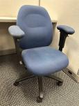 Used Desk Chair - Blue Fabric Seat Back And Arms - ITEM #:150182 - Img 1 of 8