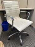 Used Task Chair - White Vinyl - Chrome Arms - ITEM #:150183 - Img 1 of 8
