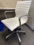 Used Task Chair - White Vinyl - Chrome Arms - ITEM #:150183 - Img 2 of 8