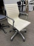 Used Task Chair - White Vinyl - Chrome Arms - ITEM #:150183 - Img 5 of 8