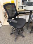 Black Mesh Back Drafting Stool with Swing-Up Arms - ITEM #:150236 - Img 1 of 8